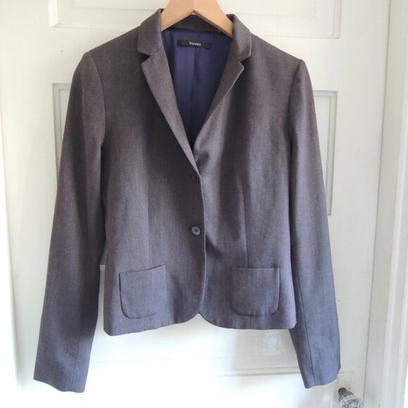 Tahari Gray Micro Herringbone Pant Suit Jkt 6 Pants 2 (Run L) - Picture 9 of 14